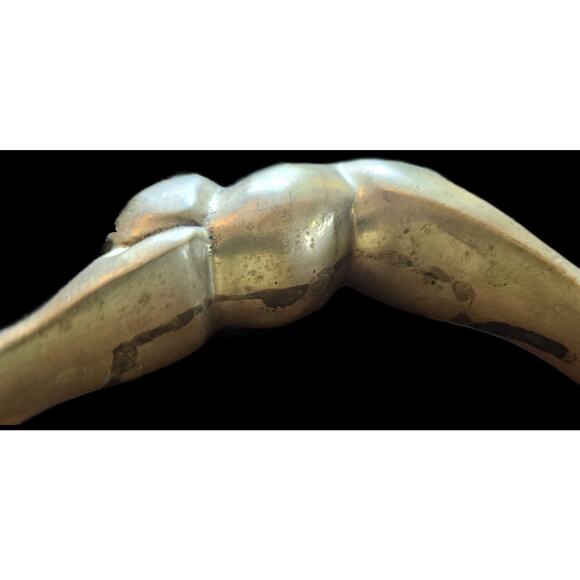 Vintage MCM Brass Ibex Or Ram Collectoble Decorative Figurine. 9" L x 8.5" tall. - Picture 7 of 13